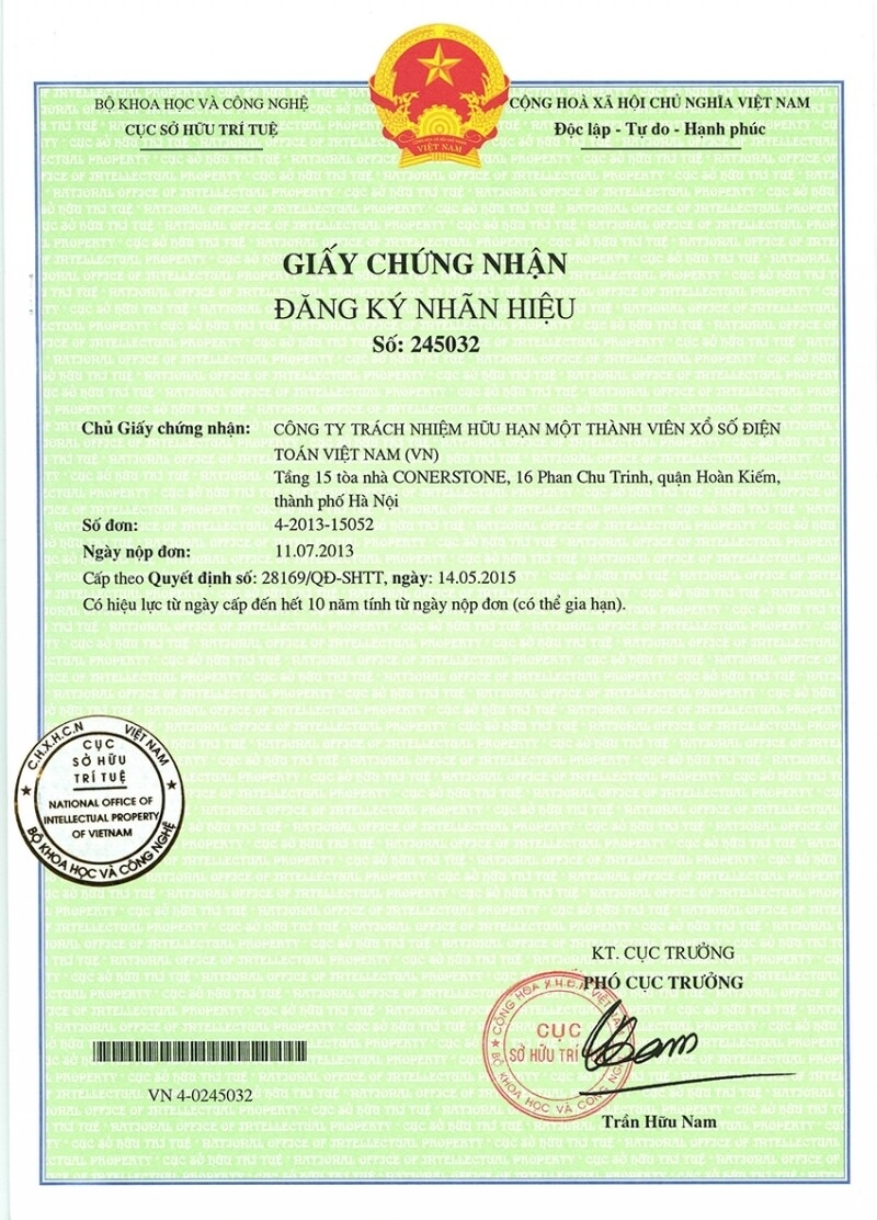 Giấy chứng nhận thương hiệu độc quyền